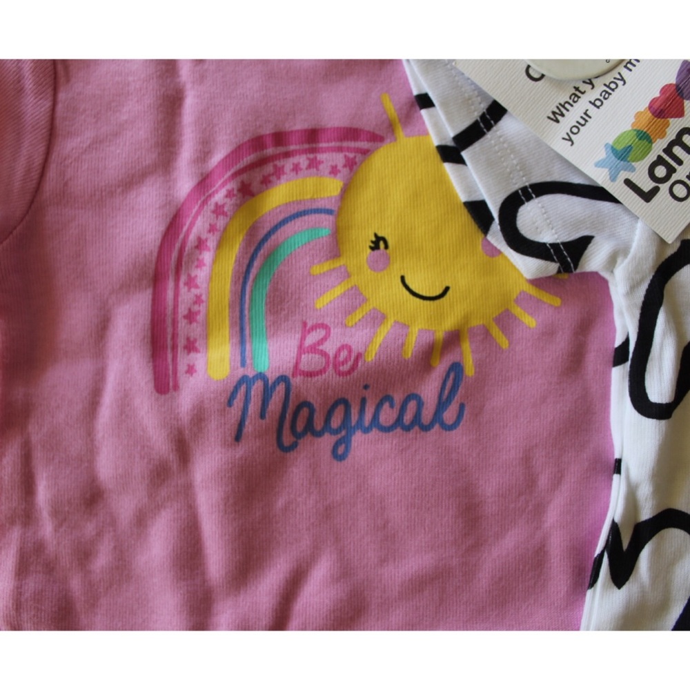 Lamaze 100% Organic Cotton Snap Button Onesies 6 Months 12 Months Rainbows Print - Picture 6 of 7